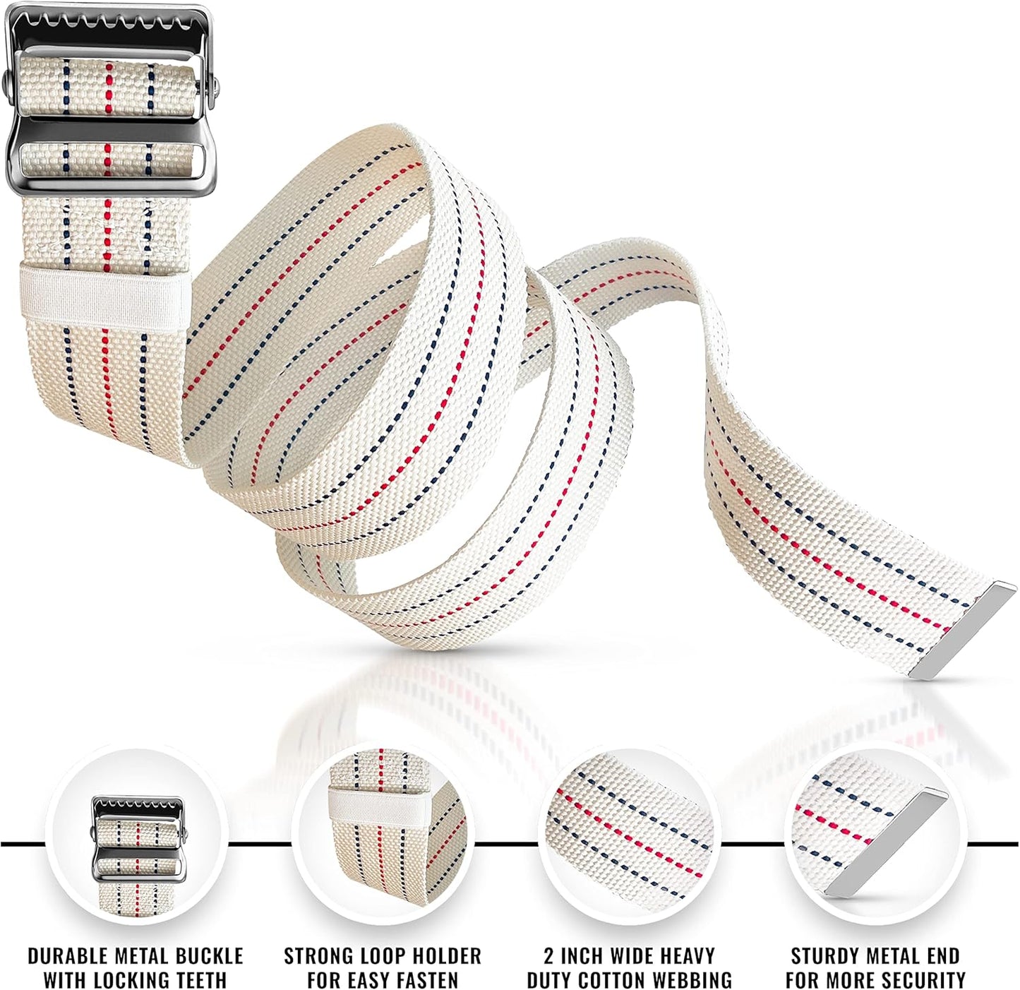 Gait Belts for Seniors, Belt to Lift Elderly Standing Assist Aid Quick Release Buckle for Caregivers, Nurses, Home Health Aides, Physical Therapists - 60" Beige