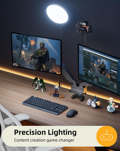 10.5" Ring Light with Stand and Phone Holder - 69" Tripod for Iphone with Light, Professional Led Ringlight for Video Recording/Make Up/Streaming, Full Screen Light Ring for Youtube, Tiktok (Black)