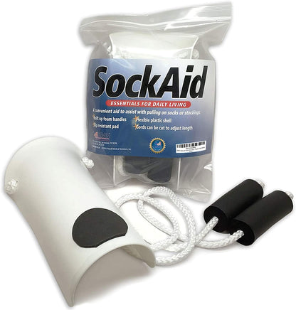 Deluxe Sock Aid - Socks Helper with Foam Handles (For Regular Socks)