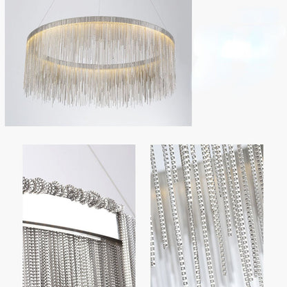 Aluminum Tassel Chandelier Waterfall Dimming LED Lighting