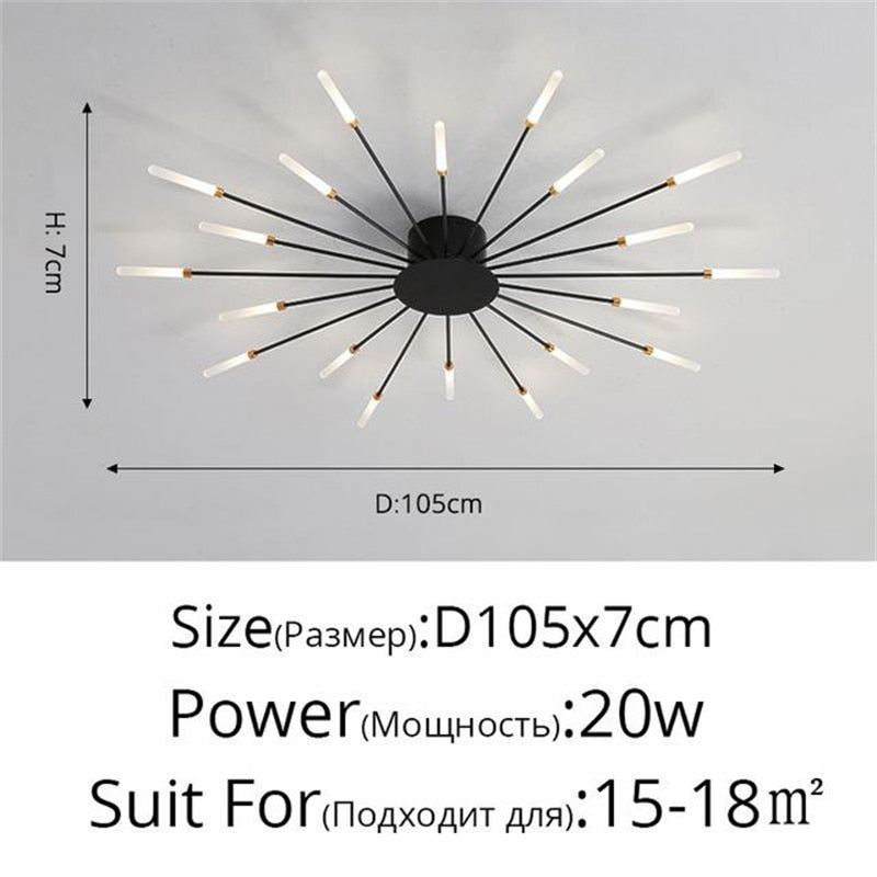 Firework Shape Ceiling Lamp New Aisle Light