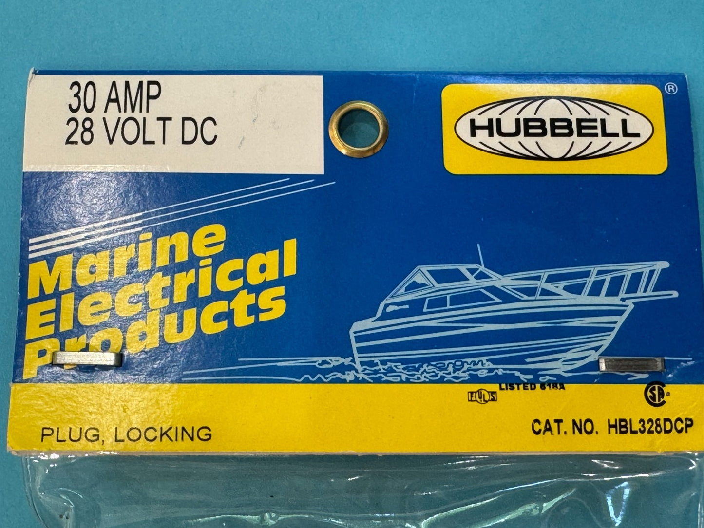 Hubbell Wiring Systems HBL328DCP Locking Plug, 30A, 28 VDC, Yellow