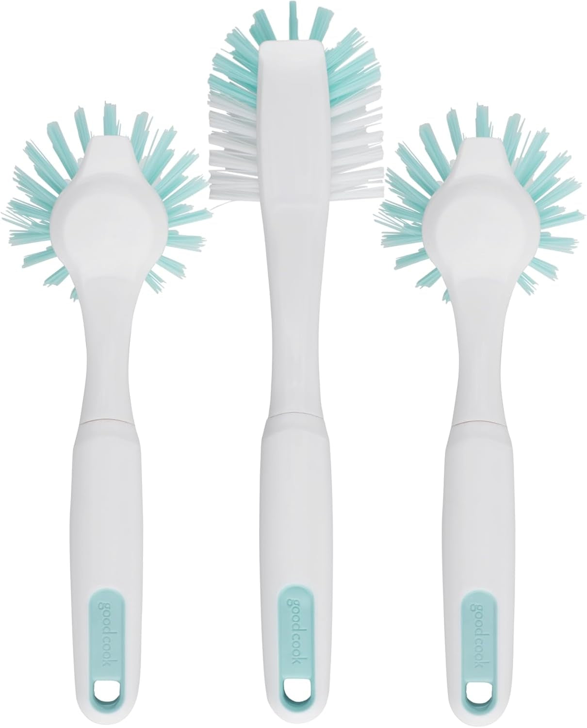 3-Piece Bpa-Free Kitchen Dish Brush Set, Teal, Set of Three All-Purpose Cleaning Brushes Remove Baked-On Grease and Residue with Durable Bristles., Sea Green, 72117