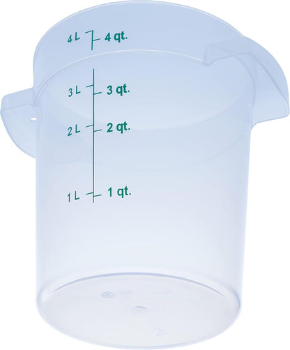 Storplus round Food Storage Container with Stackable Design for Catering, Buffets, Restaurants, Polypropylene (Pp), 4 Quart, Clear