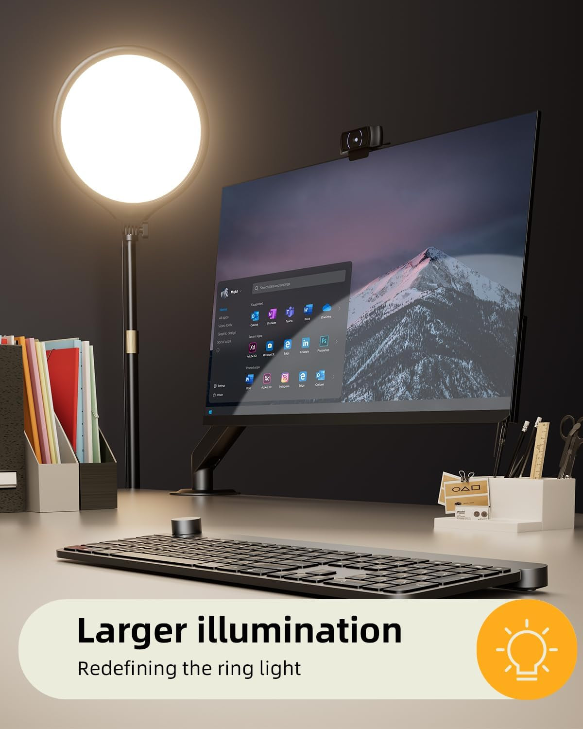 10.5" Ring Light with Stand and Phone Holder - 69" Tripod for Iphone with Light, Professional Led Ringlight for Video Recording/Make Up/Streaming, Full Screen Light Ring for Youtube, Tiktok (Black)
