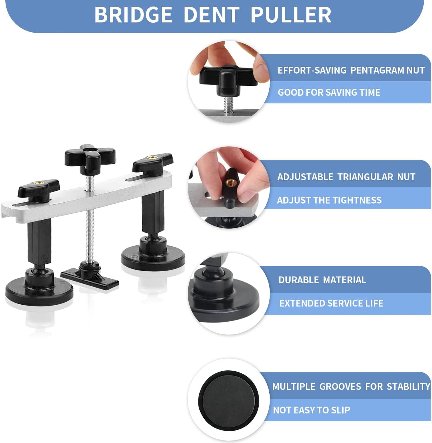 97PCS Dent Puller Kit, Paintless Auto Body Dent Repair Kit with Golden Lifter, Slide Hammer T-Bar Dent Puller, Bridge Puller, Suction Cup and Glue Gun for Car Dent Remove Auto Body Dent Removal Kit