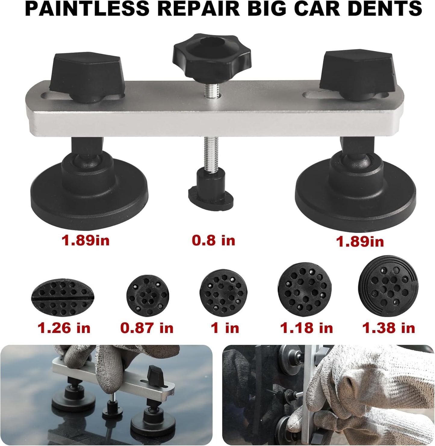 Dent Removal Kit 56 Pcs,Paintless Dent Repair Tool with Adjustable Golden Lifter,Bridge Indentation Puller，For Auto Body Dents,Door Ding,Hail Damage Dent Removal,Atrwh056R