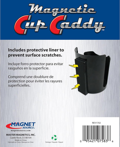 Magnetic Cup Holder - Caddy for Bottles, Glasses, and Cans - Fits on Fridge, Lawnmower, Forklift, Cart, or Ladder - Heavy-Duty Magnet