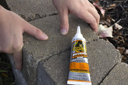 Max Strength Construction Adhesive, Clear Glue, 2.5 Ounce Squeeze Tube (Pack of 2) - Gap Filling and Waterproof