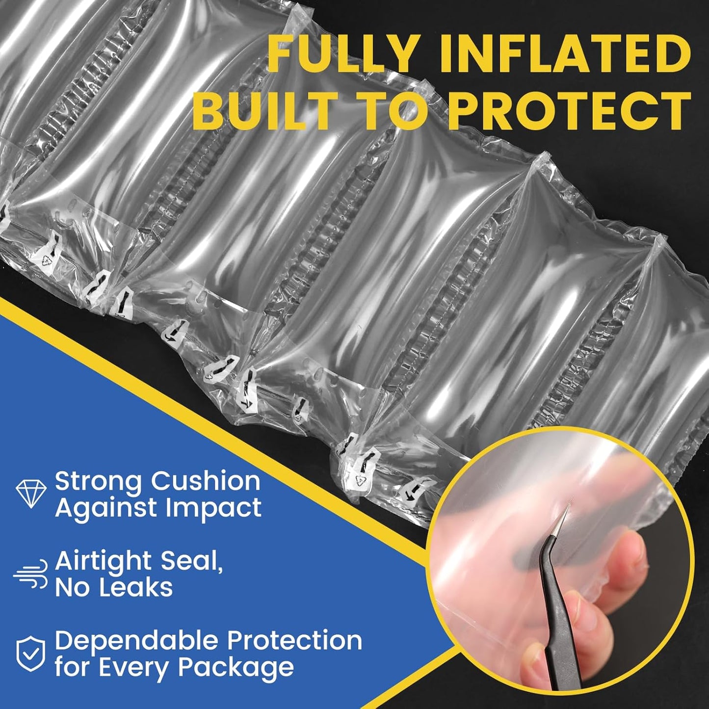 Air Pillows for Shipping 800 Count with Pump, Inflatable Packing Air Bags 3.54" X 7.87", Shipping Supplies Packing Materials Alternative to Packing Peanuts, Moving, Storage, Gift Wrapping
