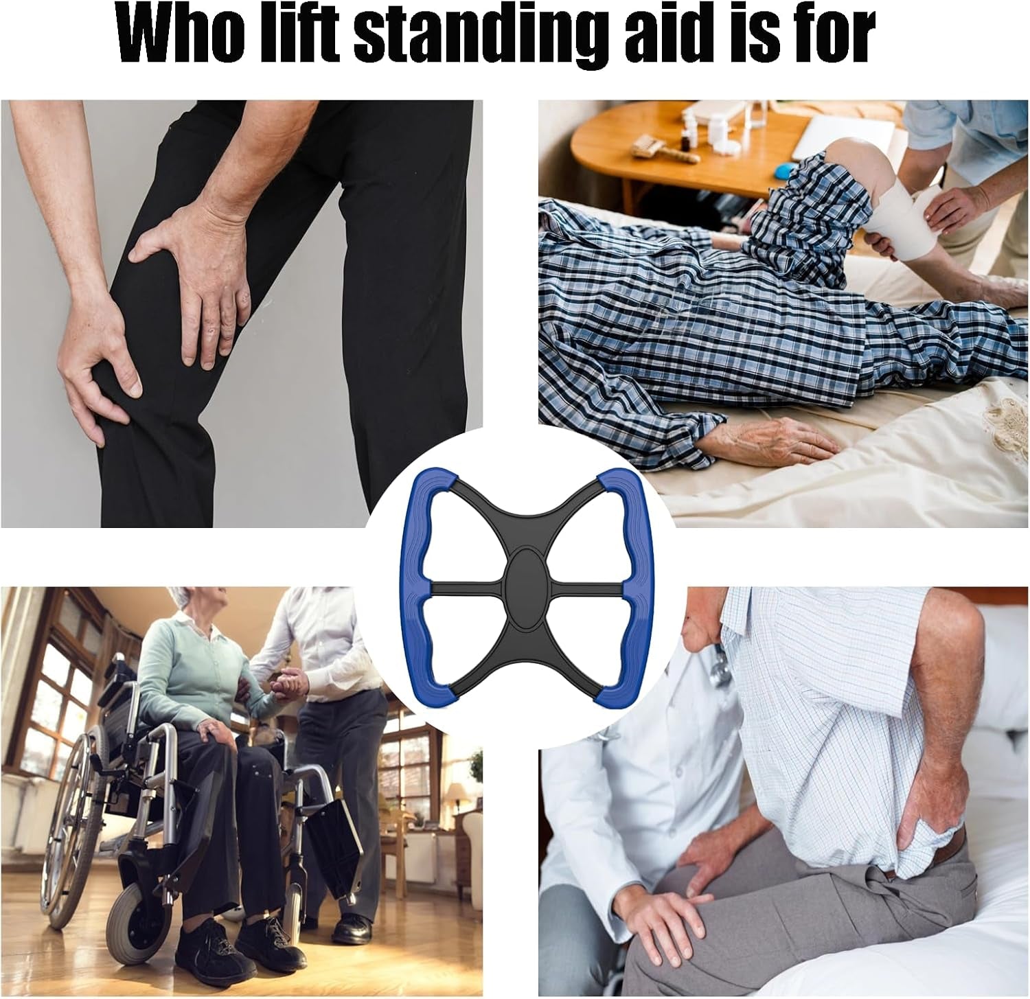 Portable Lift Aid for Seniors, Lightweight Lift Assist for Elderly with Non-Slip Handle, Lift Standing Aid for Elderly, Paramedic, Disabled, Bariatric, Therapist, Nurse, Black