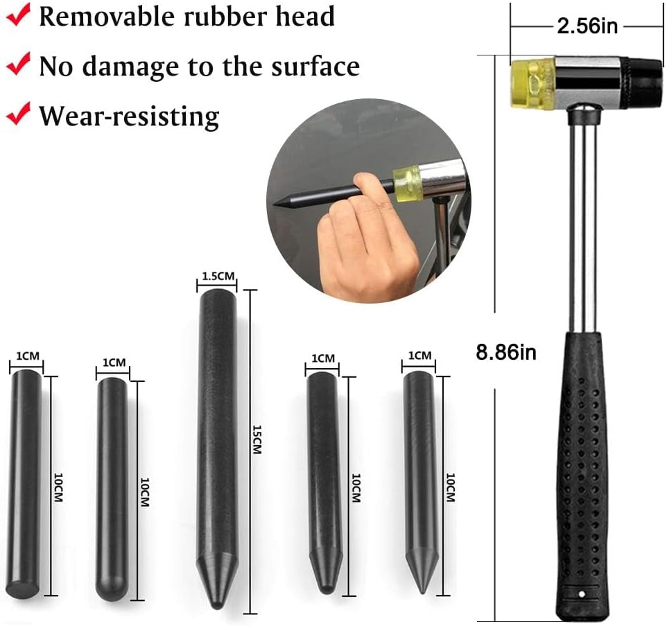 Auto Body Dent Repair Kit, Car Dent Puller with Golden Dent Puller for Car Body Hail Dent Removal Dent Remover Automobile Body Repair