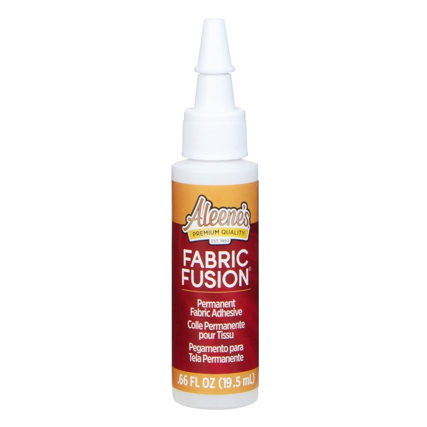 Fabric Fusion Glue .66 Oz, Nontoxic, Permanent and Washable Adhesive, Dries Flexible, Strong Bond on Fabrics, Clothing, Denim, Polyester, Cotton, Flannel Materials