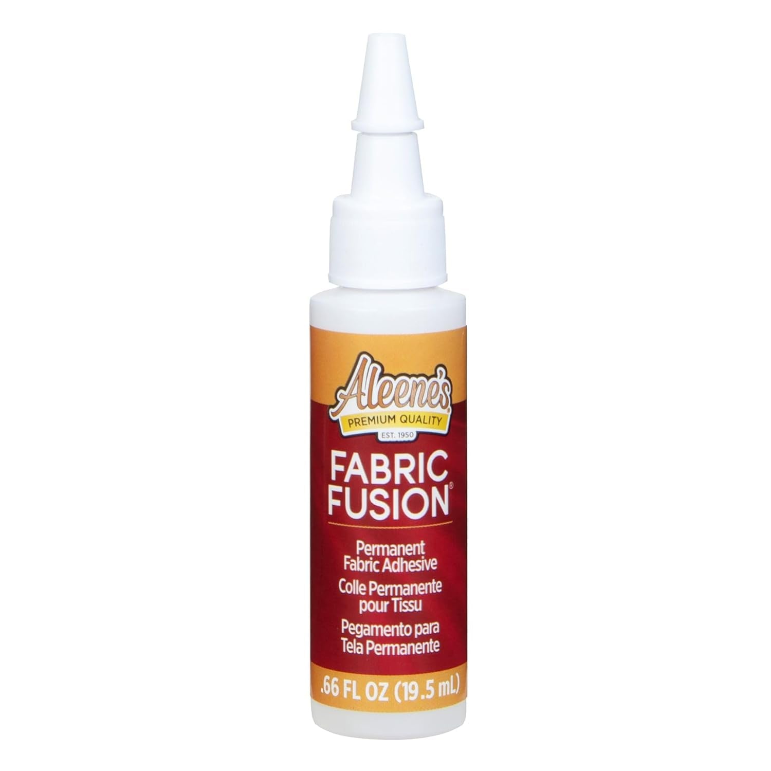 Fabric Fusion Glue .66 Oz, Nontoxic, Permanent and Washable Adhesive, Dries Flexible, Strong Bond on Fabrics, Clothing, Denim, Polyester, Cotton, Flannel Materials