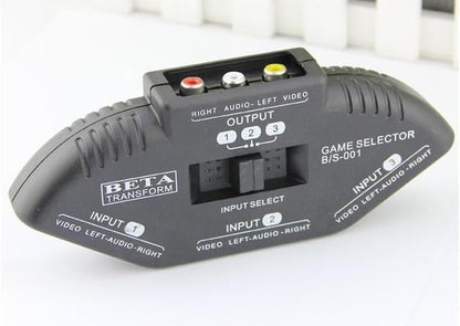 AV SWITCHER AV Switch 3 Way Outlets Converter Port Splitter RCA Audio Video AV Switch Box Game Selector (3 in 1 Out) for TV