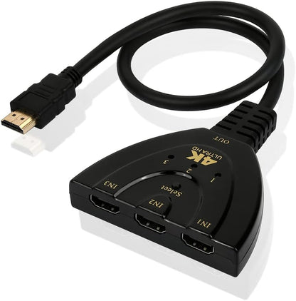 DS Distinctive Style HDMI Switch 3 in 1 Out HDMI Adapter for TV Supports Full HD 4K 1080P 3D