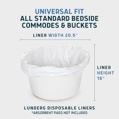 Commode Liners - Value Pack 50 Count Universal Fit - Medical Grade Bedside Commode Liners Disposable for Adult Commode Chair, Portable Toilet Bags or Camping Toilet Bags
