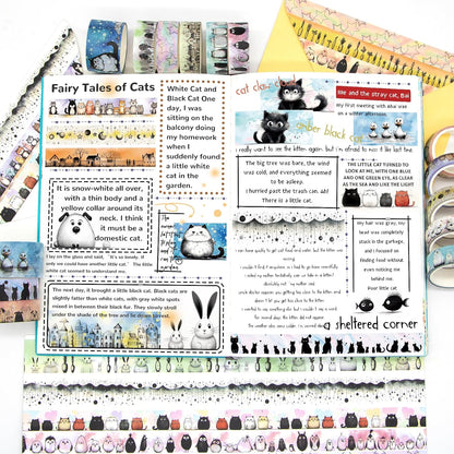 Cute Washi Tape Set - 24 Rolls Kawaii Animals Decorative Washi Tape for Scrapbooking Supplies, Bullet Journal Supplies, Junk Journal, Kids Art Craft Tape