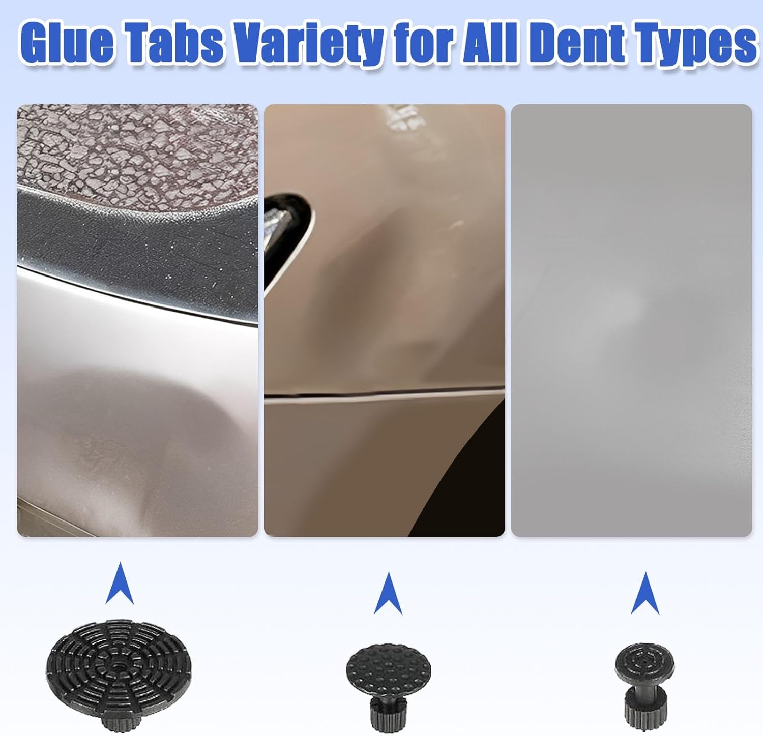 62 Pcs Paintless Dent Repair Kit, Car Dent Removal Tools with 100W Glue Gun, Puller, Tabs, Rubber Hammer, Mini Suction Cups - Professional Auto Body Dent Repair Tools for Car Small Dents & Hail Dent