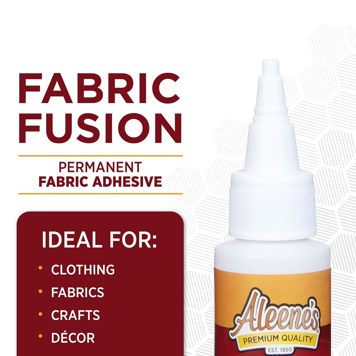 Fabric Fusion Glue .66 Oz, Nontoxic, Permanent and Washable Adhesive, Dries Flexible, Strong Bond on Fabrics, Clothing, Denim, Polyester, Cotton, Flannel Materials