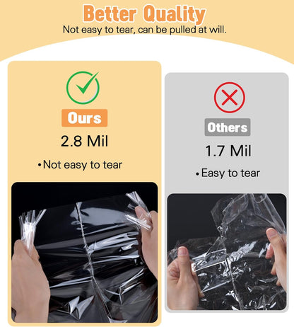 6PCS Extra Large Cellophane Bags, 30X40 Inches Clear Cellophane Wrap for Gift Baskets, Jumbo Huge Packaging Clear Gift Bags 2.8 Mil Thick