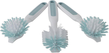 3-Piece Bpa-Free Kitchen Dish Brush Set, Teal, Set of Three All-Purpose Cleaning Brushes Remove Baked-On Grease and Residue with Durable Bristles., Sea Green, 72117