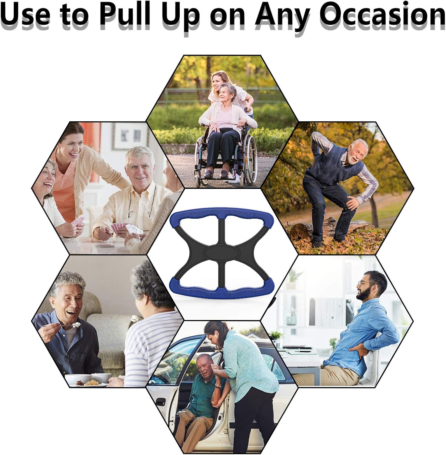 Lift Assists Standing Aid-Handicap Bar with None Slip Grip Handles, Portable Lift Aid to Transfer Elderly, Senior, Bariatric, Patient or Disabled Assists Caregiver or Nurse, as Seen on TV - Blue