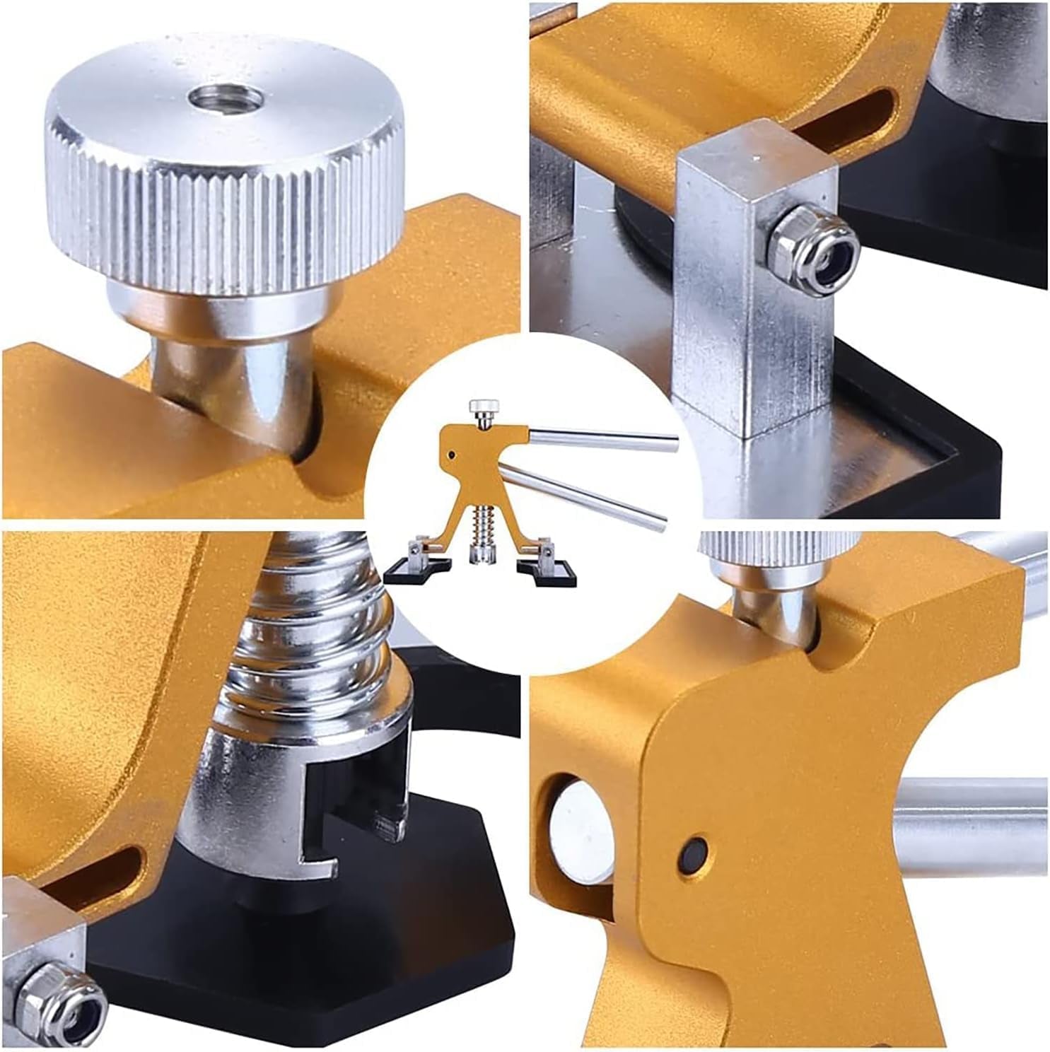 Car Dent Puller Repair Kit - Paintless Dent Repair Tools with Golden Lifter - Universal Auto Body Dent Repair Tool, Slide Hammer and Glue Gun for Large & Small Ding Hail Dent Remover