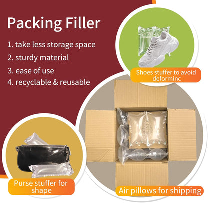 300 Count Air Pillows for Shipping Inflatable Air Bags for Packing, 3.54" X 5.9" Air Pockets for Packaging Moving Supplies Box Filler Purse Shaper Alternative to Packing Peanuts