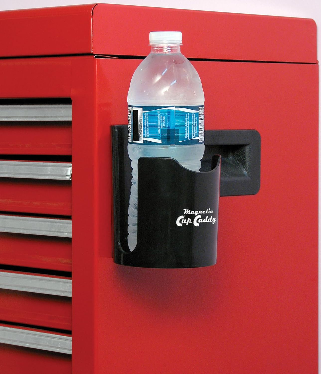 Magnetic Cup Holder - Caddy for Bottles, Glasses, and Cans - Fits on Fridge, Lawnmower, Forklift, Cart, or Ladder - Heavy-Duty Magnet