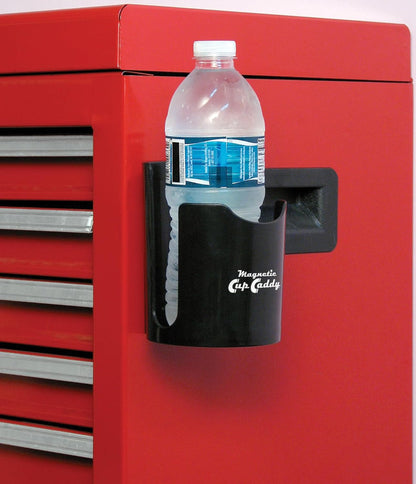 Magnetic Cup Holder - Caddy for Bottles, Glasses, and Cans - Fits on Fridge, Lawnmower, Forklift, Cart, or Ladder - Heavy-Duty Magnet