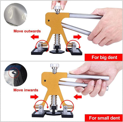 Car Dent Puller Repair Kit - Paintless Dent Repair Tools with Golden Lifter - Universal Auto Body Dent Repair Tool, Slide Hammer and Glue Gun for Large & Small Ding Hail Dent Remover