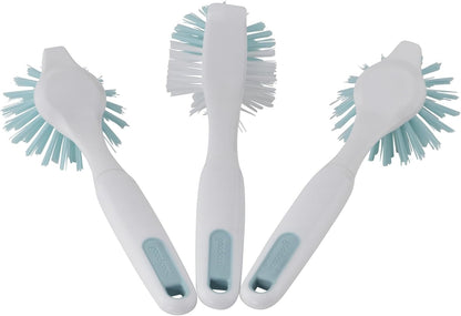 3-Piece Bpa-Free Kitchen Dish Brush Set, Teal, Set of Three All-Purpose Cleaning Brushes Remove Baked-On Grease and Residue with Durable Bristles., Sea Green, 72117