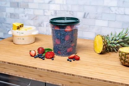 Storplus round Food Storage Container with Stackable Design for Catering, Buffets, Restaurants, Polypropylene (Pp), 4 Quart, Clear