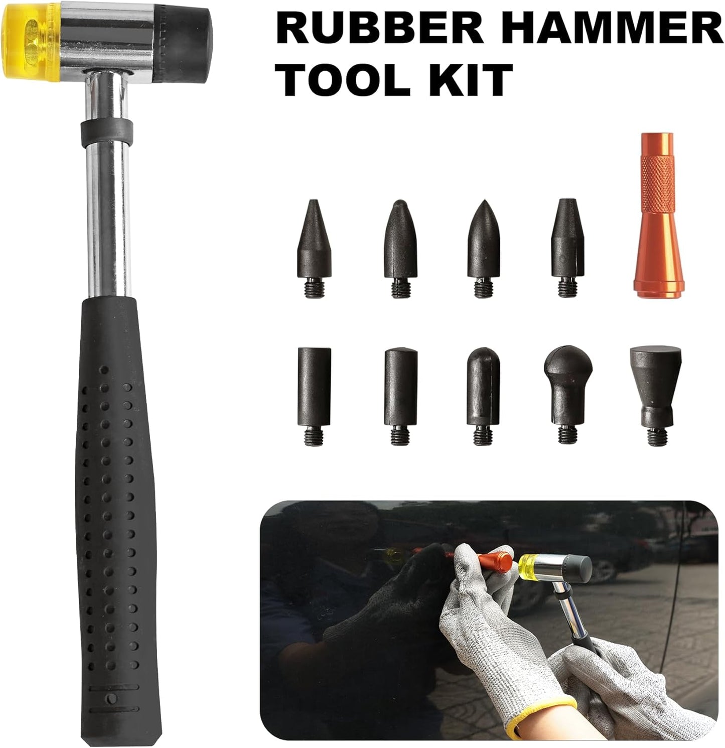 Dent Removal Kit 56 Pcs,Paintless Dent Repair Tool with Adjustable Golden Lifter,Bridge Indentation Puller，For Auto Body Dents,Door Ding,Hail Damage Dent Removal,Atrwh056R