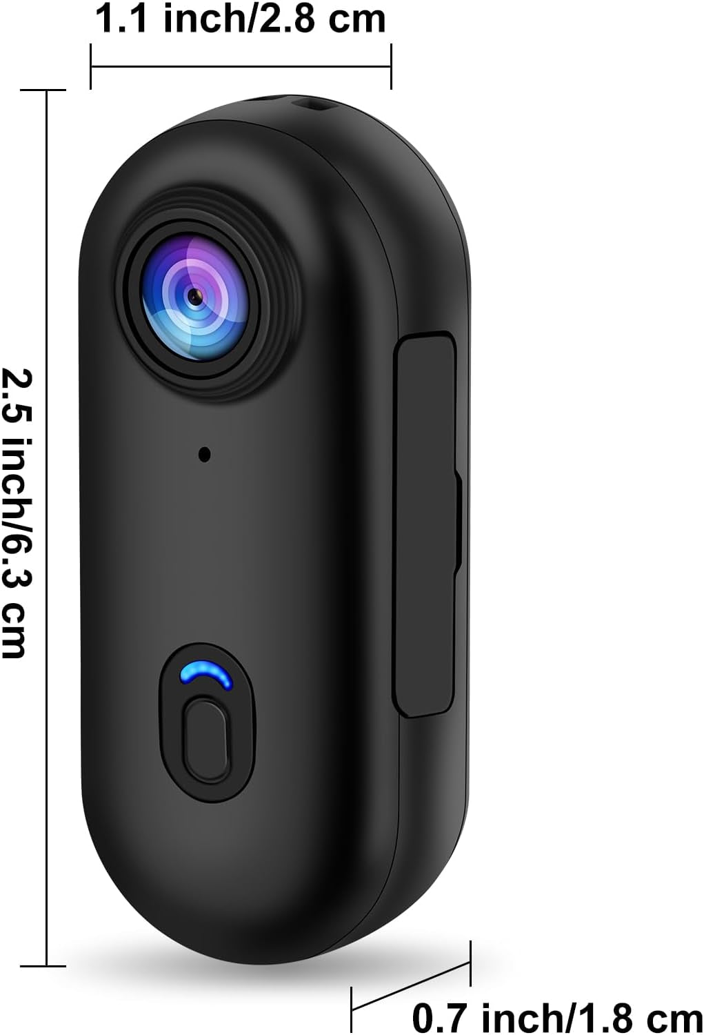 I3 4K Thumb Action Camera,Tiny Size, Mount Anywhere,Small Body Camera with Spring Clip,Portable Vlogging,Hands-Free POV Recording,Helmet Cam for Cycling,Motorcycle (With 128G-Card, Black)