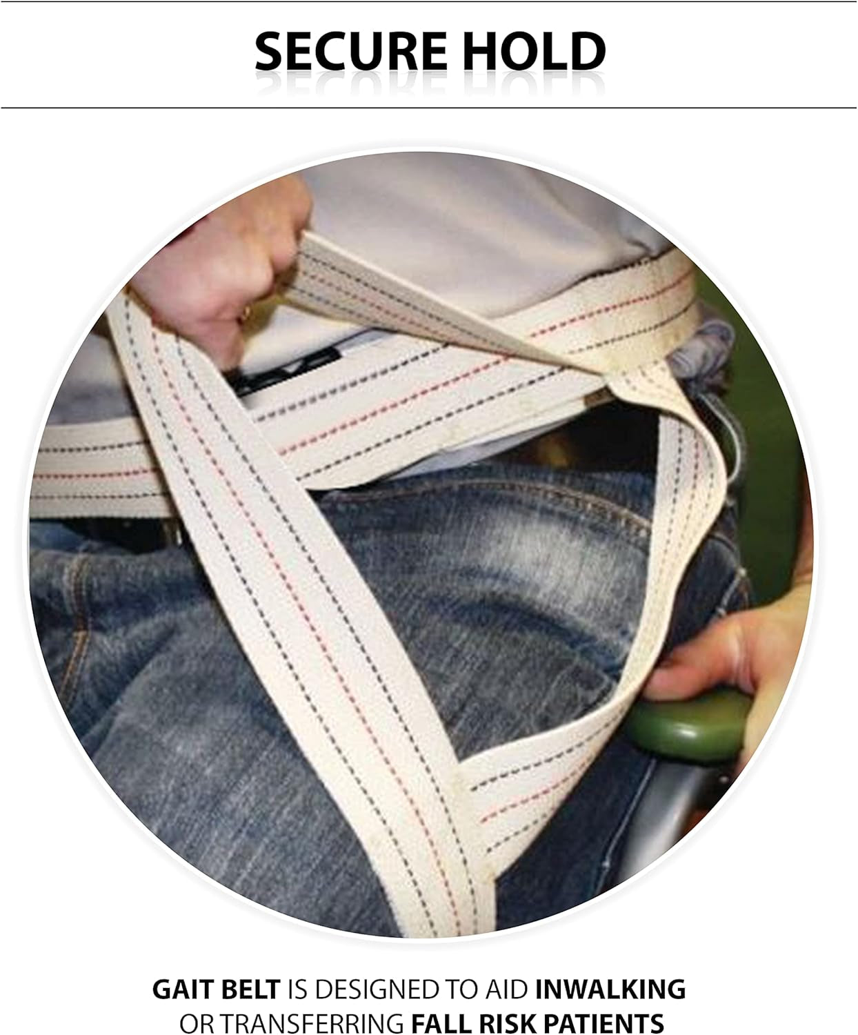 Gait Belts for Seniors, Belt to Lift Elderly Standing Assist Aid Quick Release Buckle for Caregivers, Nurses, Home Health Aides, Physical Therapists - 60" Beige