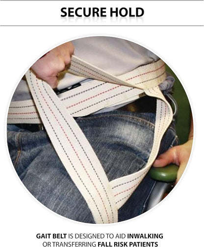 Gait Belts for Seniors, Belt to Lift Elderly Standing Assist Aid Quick Release Buckle for Caregivers, Nurses, Home Health Aides, Physical Therapists - 60" Beige