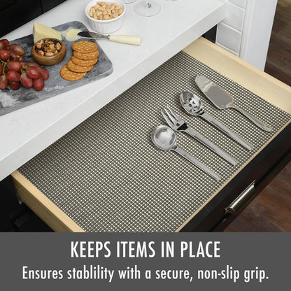 Brand Beaded Grip Durable Non-Adhesive Non-Slip Shelf and Drawer Liner, 12" X 20', Cool Gray
