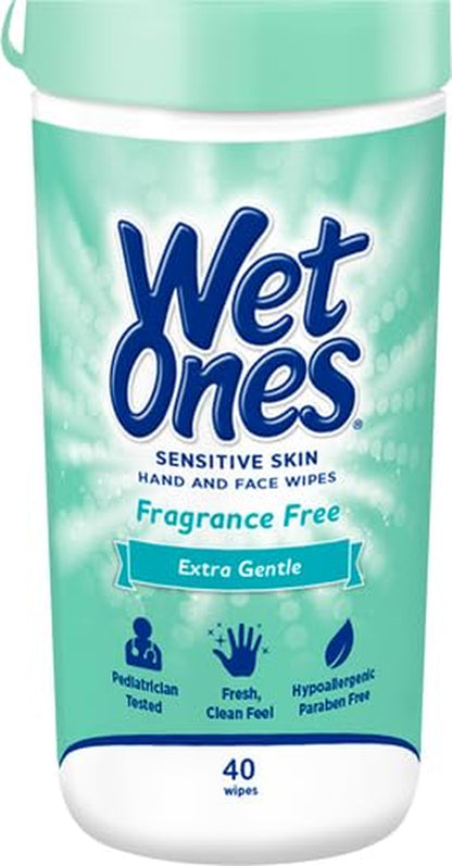 Hand and Face Wipes, Sensitive Skin Wipes | Unscented Wipes, Hand and Face Wipes Sensitive Skin,  Sensitive Skin Wipes, 40 Ct. Canister