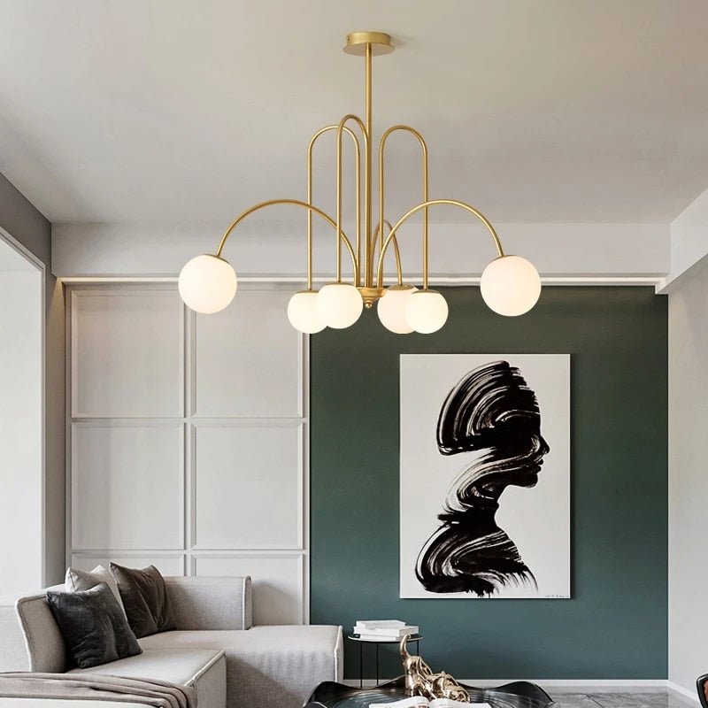6 Heads Magic Beans Glass Ball Chandelier - Querencian
