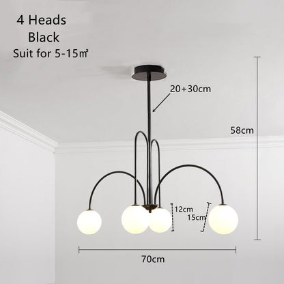 6 Heads Magic Beans Glass Ball Chandelier - Querencian