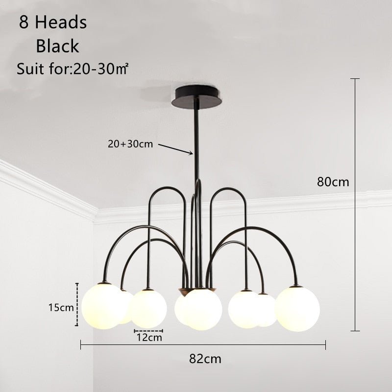 6 Heads Magic Beans Glass Ball Chandelier - Querencian