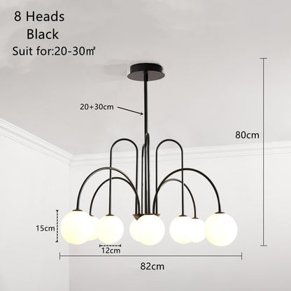 6 Heads Magic Beans Glass Ball Chandelier - Querencian