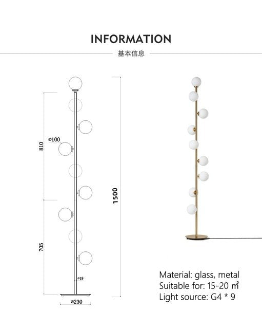 9 Magic Beans Glass Ball Standing Lamp - Querencian