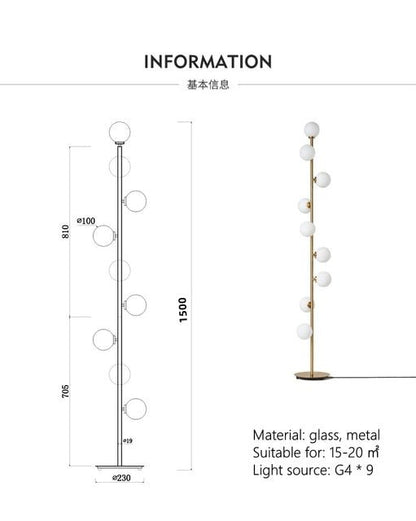 9 Magic Beans Glass Ball Standing Lamp - Querencian