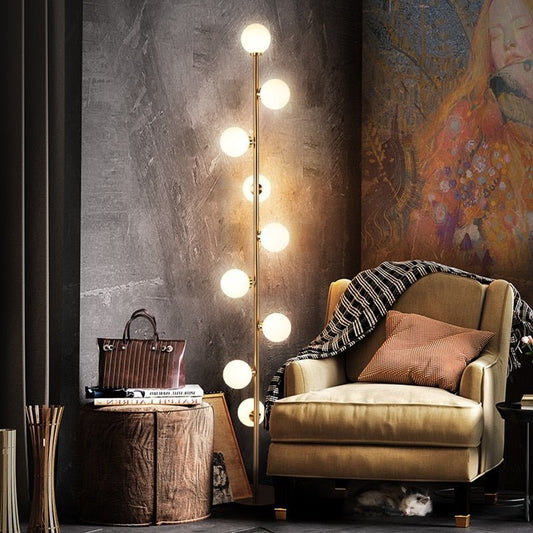 9 Magic Beans Glass Ball Standing Lamp - Querencian