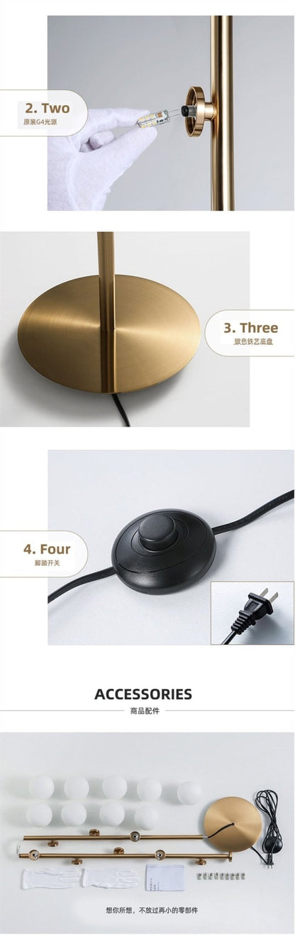 9 Magic Beans Glass Ball Standing Lamp - Querencian