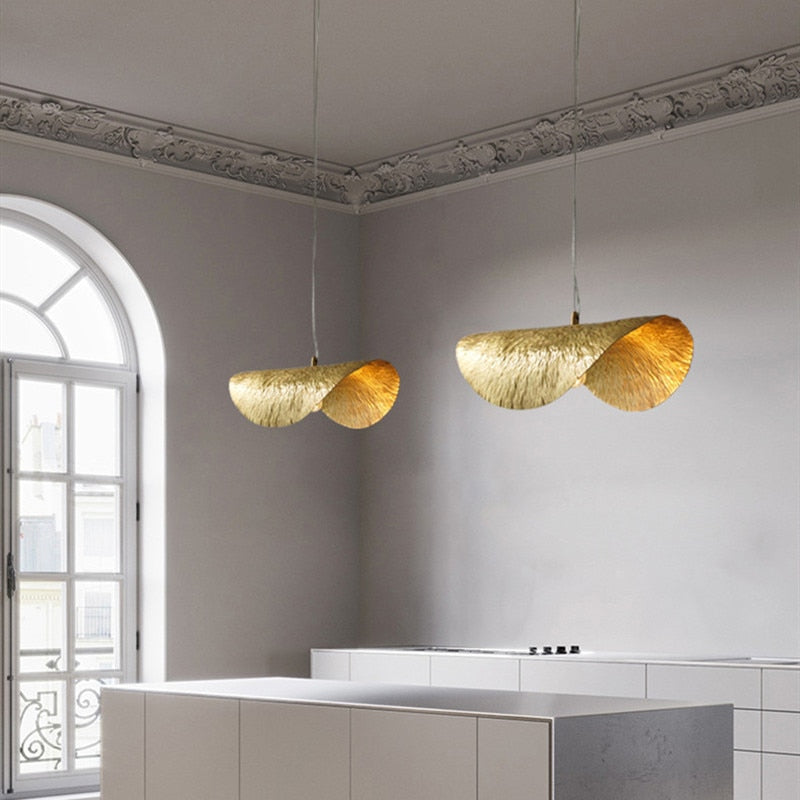 Hammered Brass Suspension Light Retro Pendant Light for Dining Room
