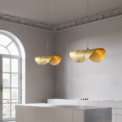 Hammered Brass Suspension Light Retro Pendant Light for Dining Room